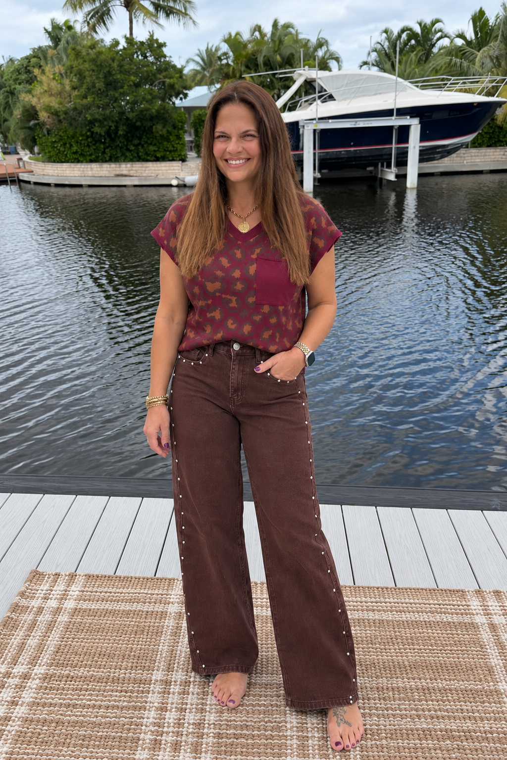 PREORDER: Cabernet Crush Leopard Knit Top (ETA: November)