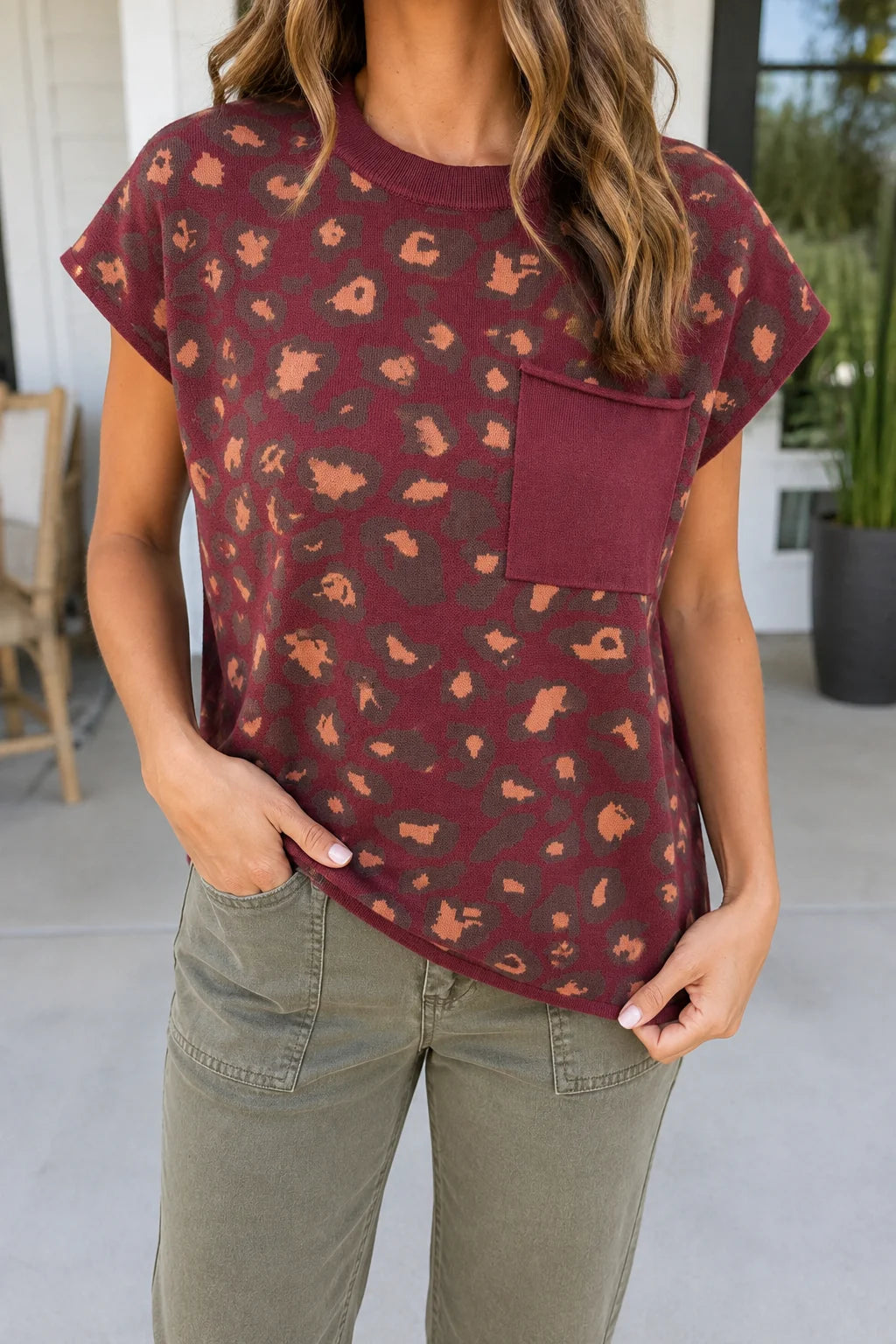 PREORDER: Cabernet Crush Leopard Knit Top (ETA: November)