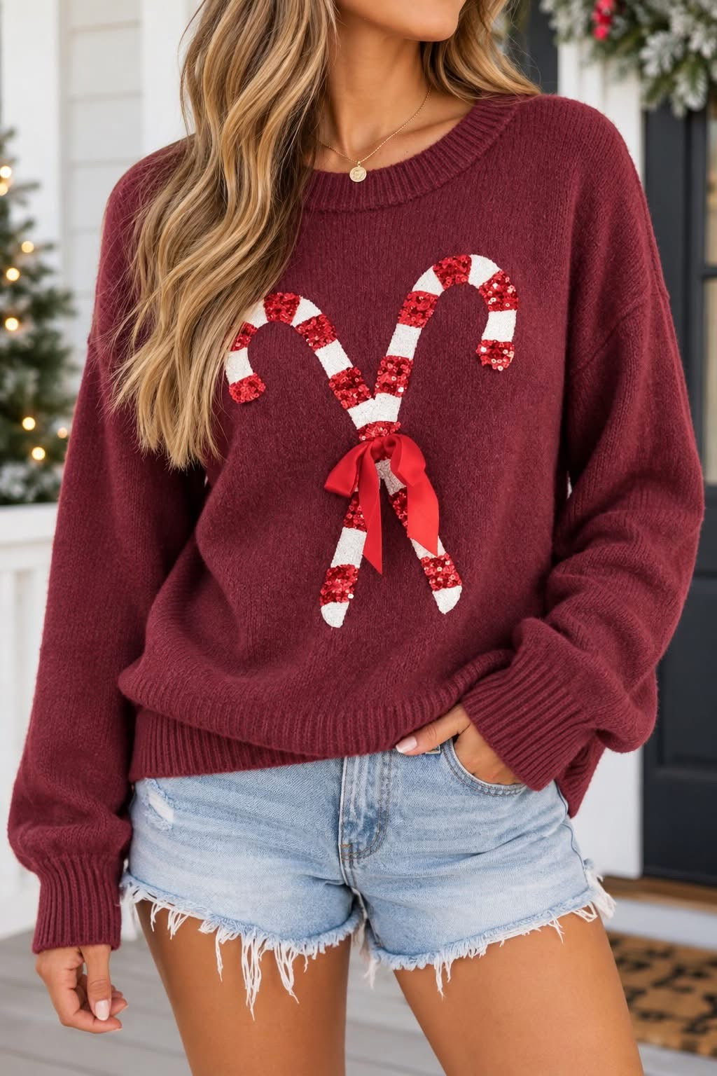 PREORDER: Candy Cane Kisses Sweater (ETA: November)