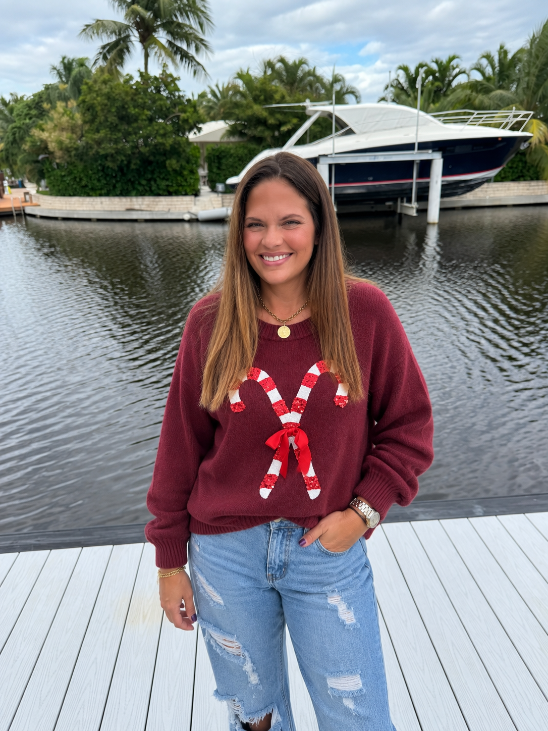 PREORDER: Candy Cane Kisses Sweater (ETA: November)