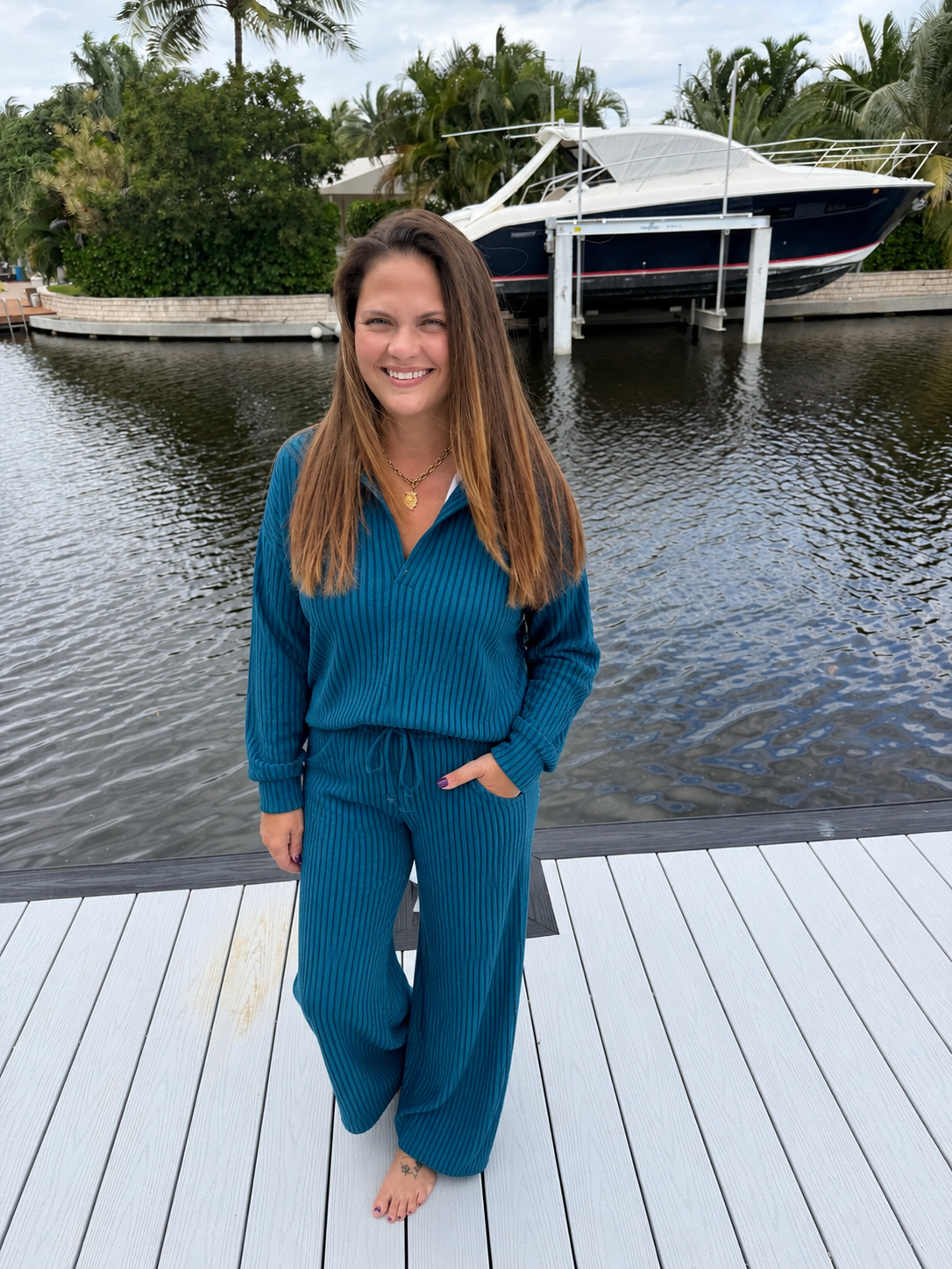 PREORDER: Coastal Rhythm Ribbed Pant Set (ETA: November)