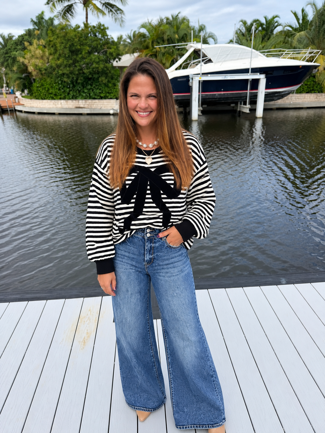 PREORDER: Tied Together Striped Bow Pullover (ETA: November)