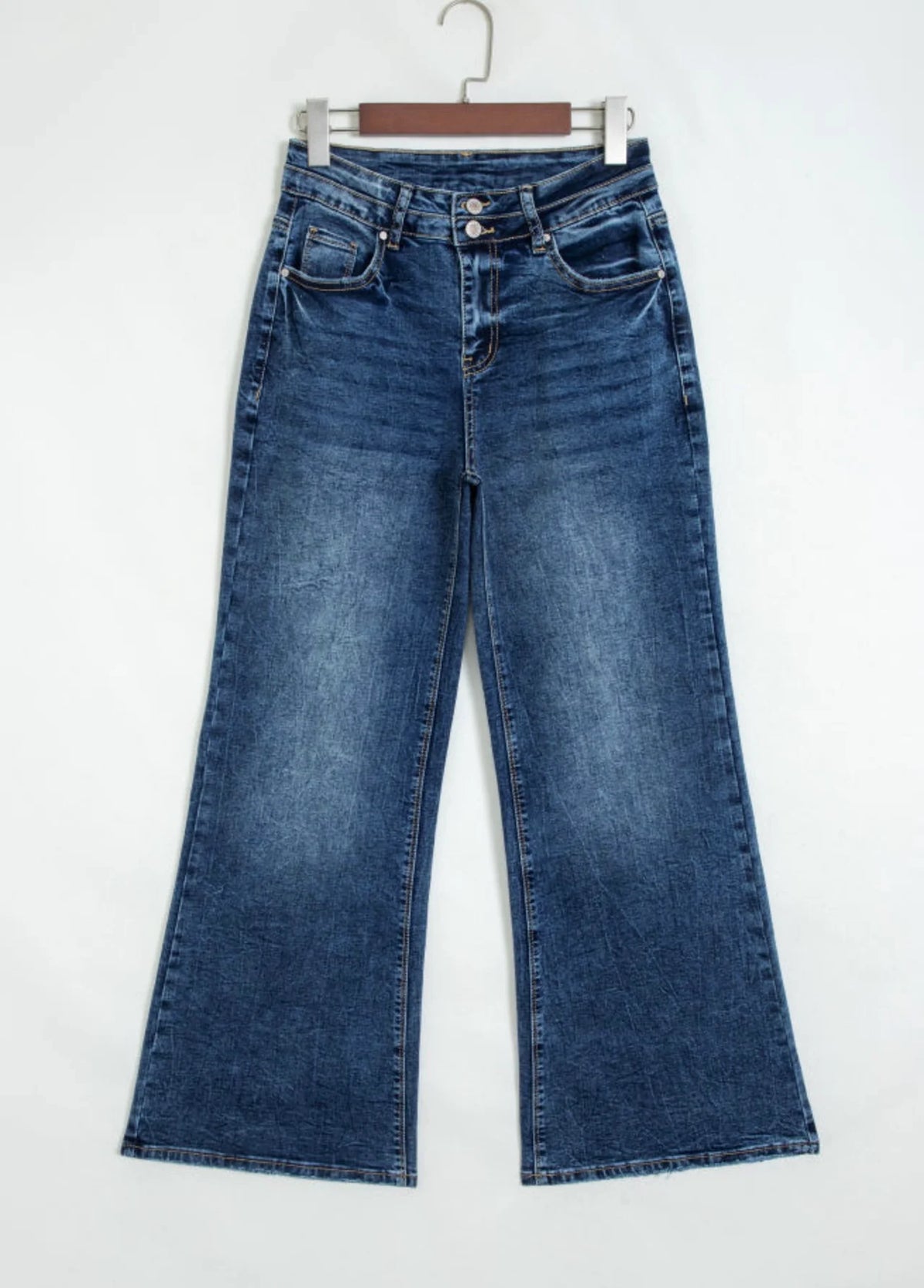 PREORDER: Take The Scenic Route Wide Leg Jeans / Dark (ETA: November)