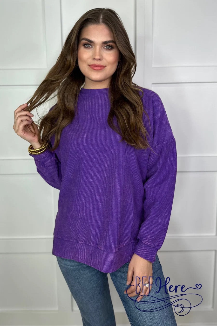 Alexis Corded Vintage Pullover / Choice of Color (Purple Ships Middle of December) - BFF Here