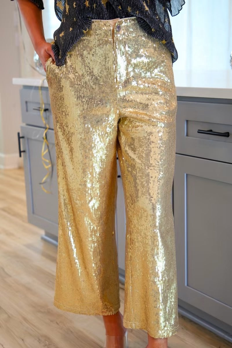 PREORDER: Bring the Sparkle Sequin Pants / Gold by Jess Lea (ETA: November)