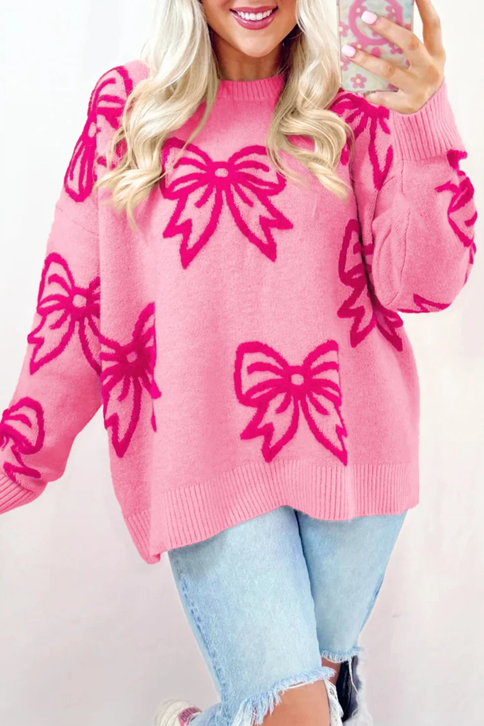 PREORDER: Tied Up in Pink Bow Sweater (ETA: November)