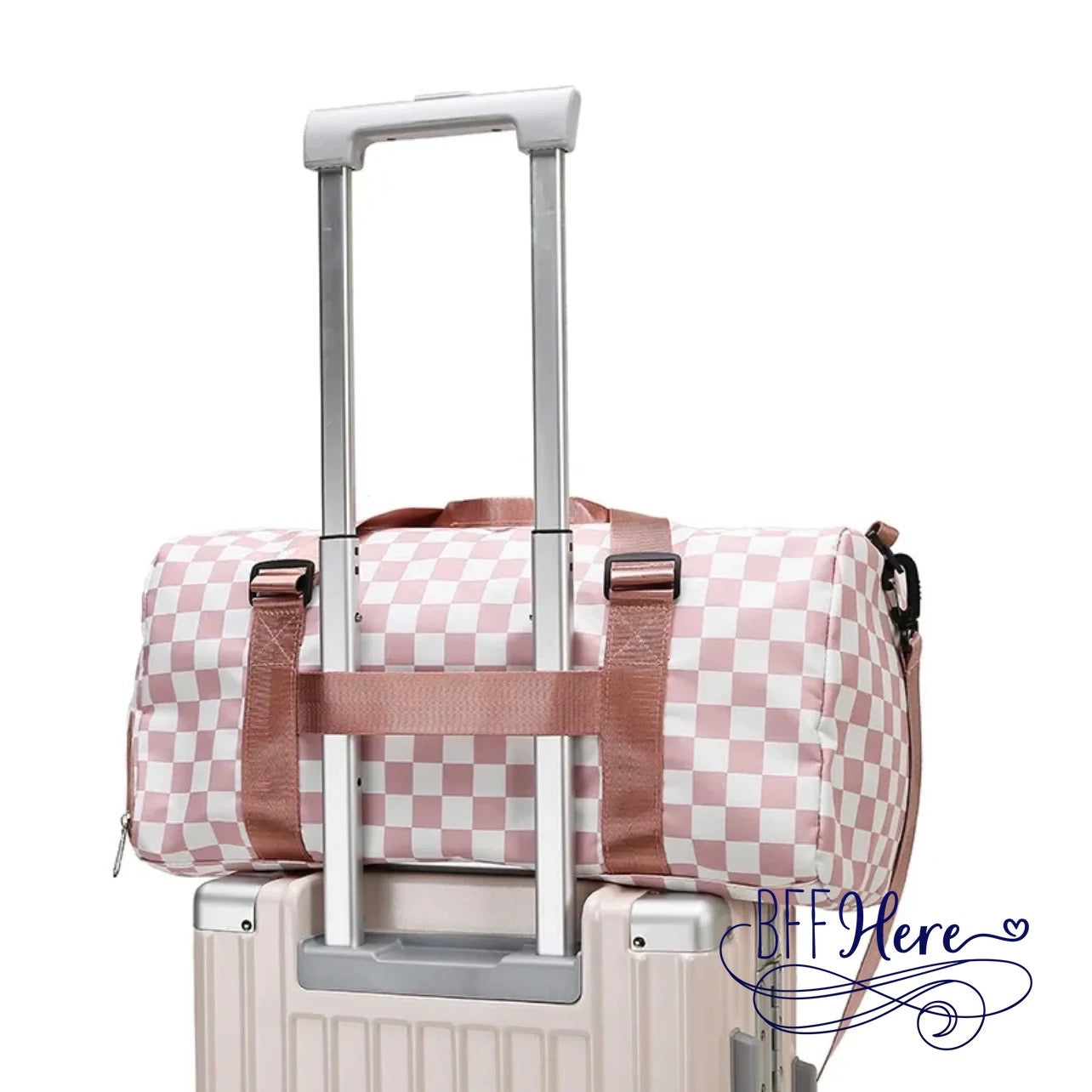 Check-In Chic: The Ultimate Checkered Duffle Delight / Choice of Color - BFF Here