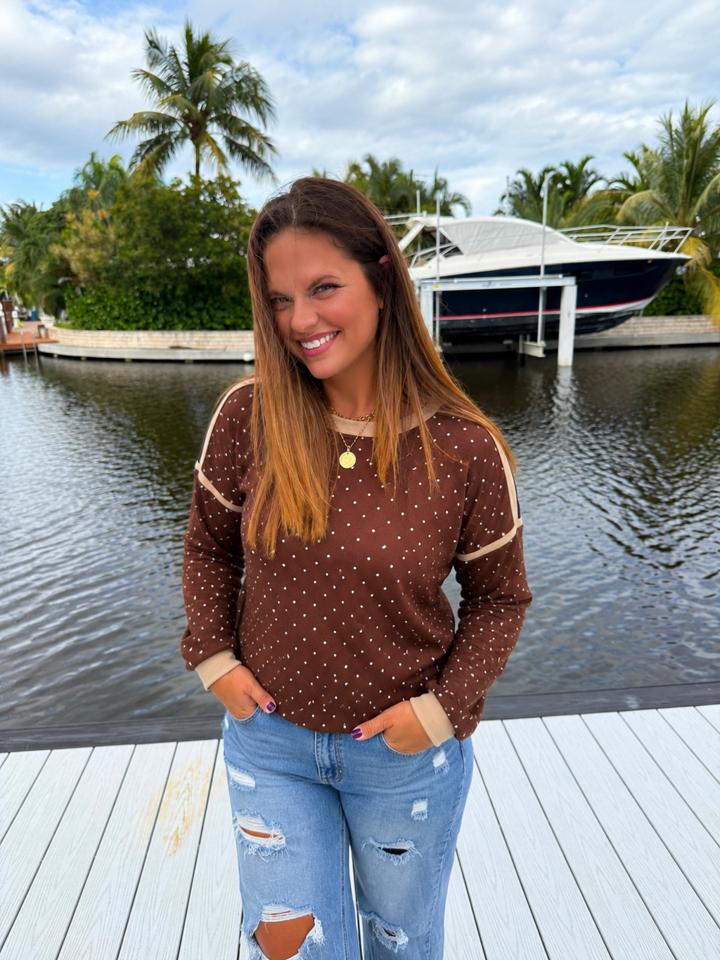 PREORDER: Sweet Little Details Polka Dot Pullover (ETA: November) - BFF Here