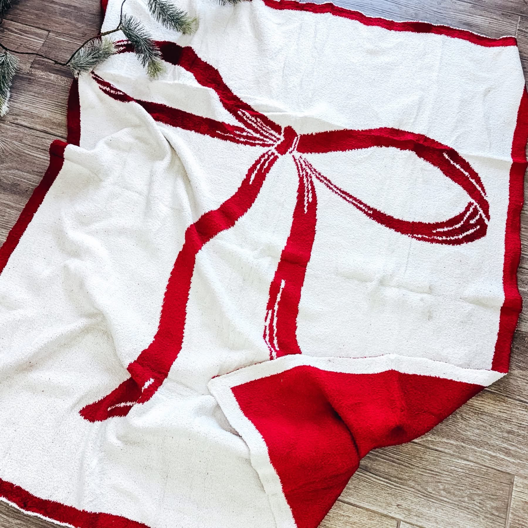 Red Bow Holiday Blanket - BFF Here