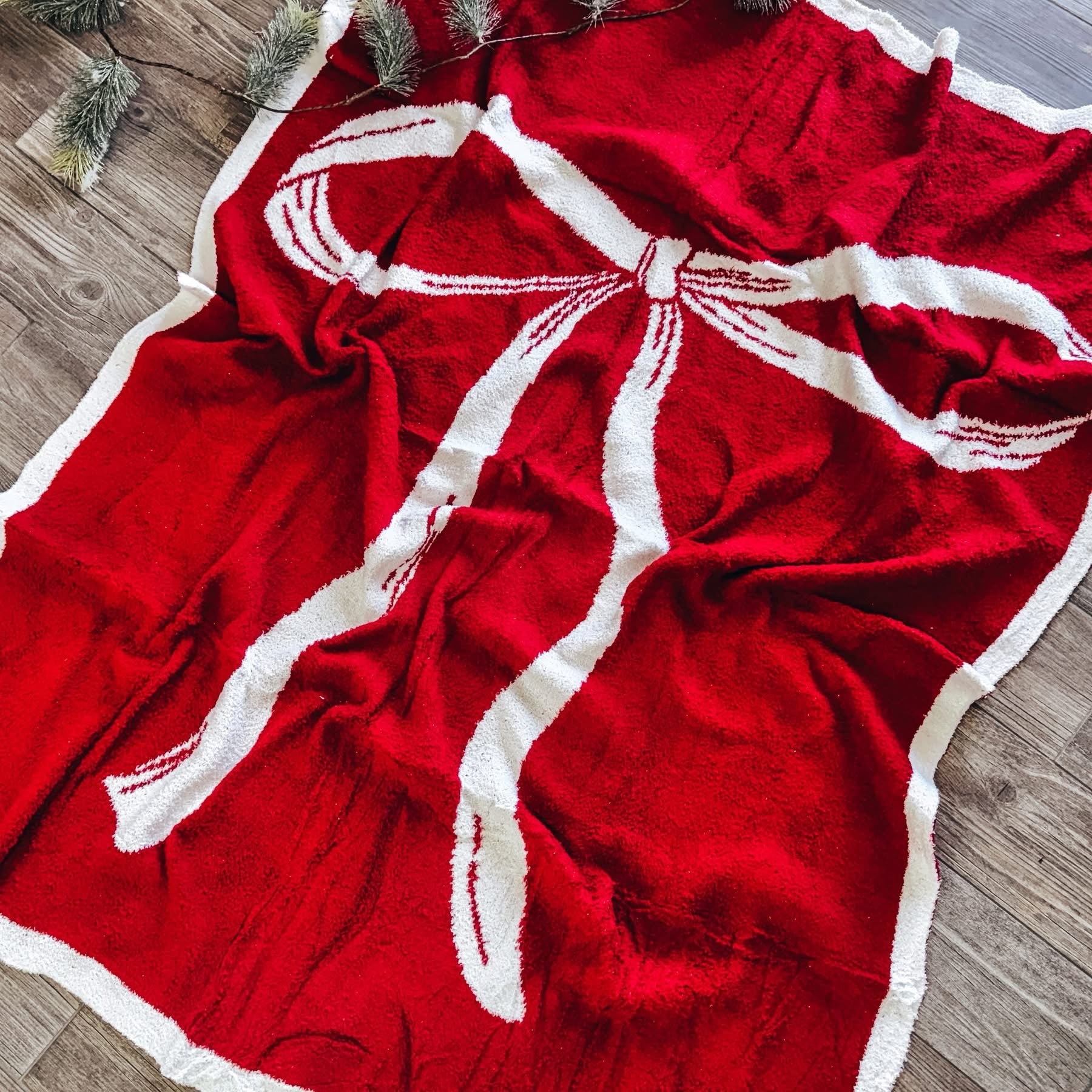 Red Bow Holiday Blanket - BFF Here