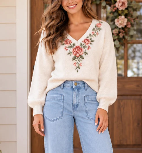 PREORDER: The Rosalie Embroidered Sweater (ETA: November)