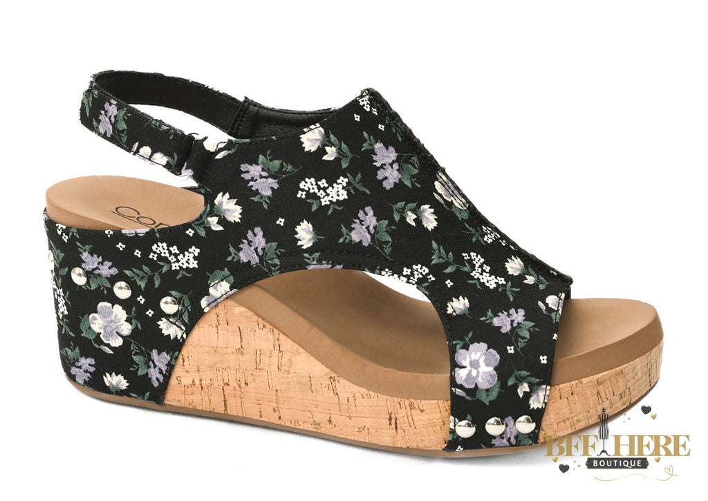 Carley - Black Floral by Corkys - BFF Here