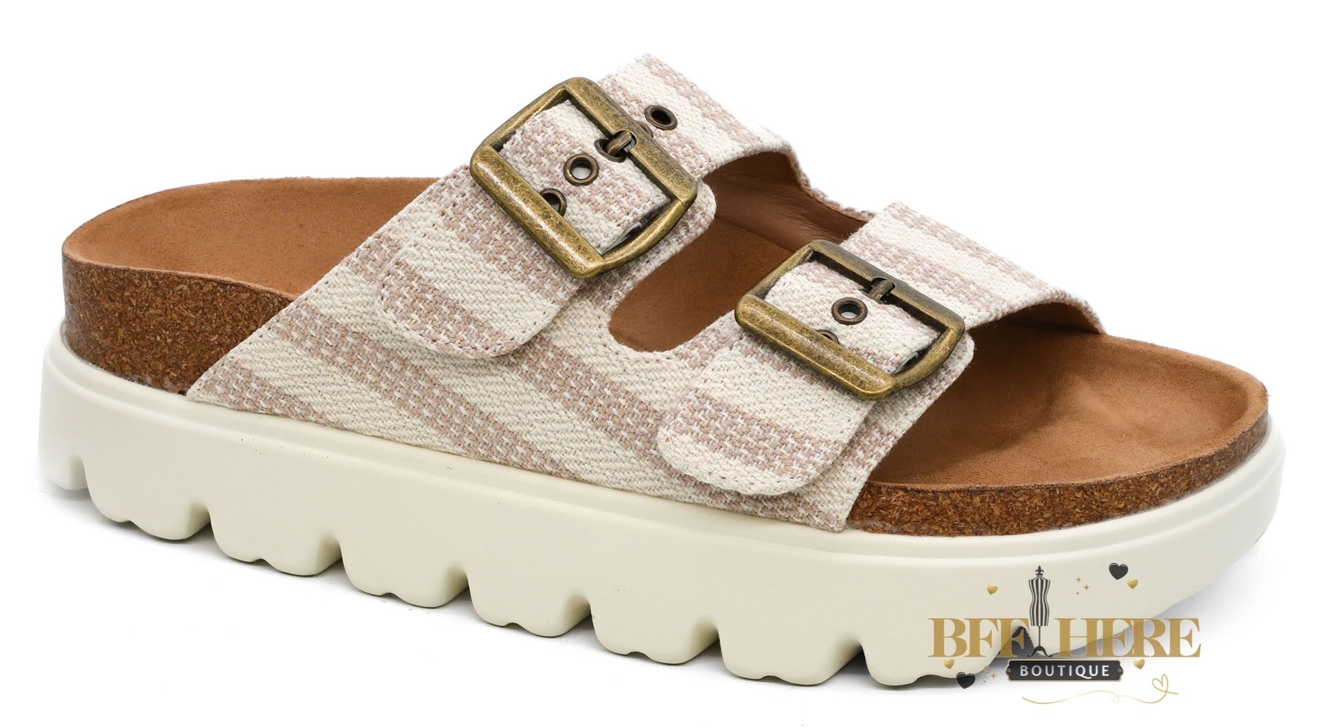 Rumor Has It - Tan Natural Stripe by Corkys - BFF Here