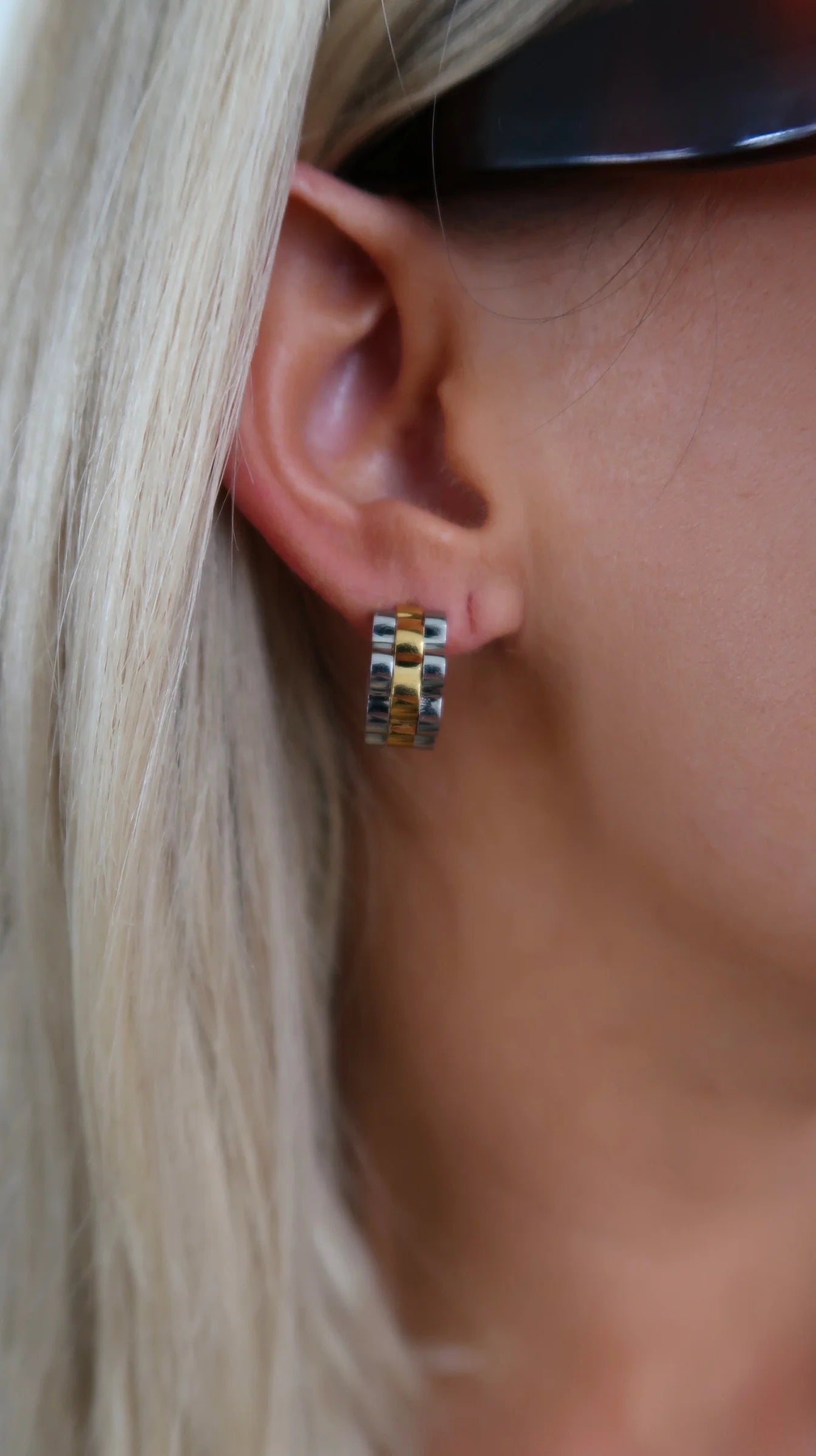 Small Two Toned Rolly Hoops by Chansutt (ARRAY) — Ships 2-3 weeks - BFF Here