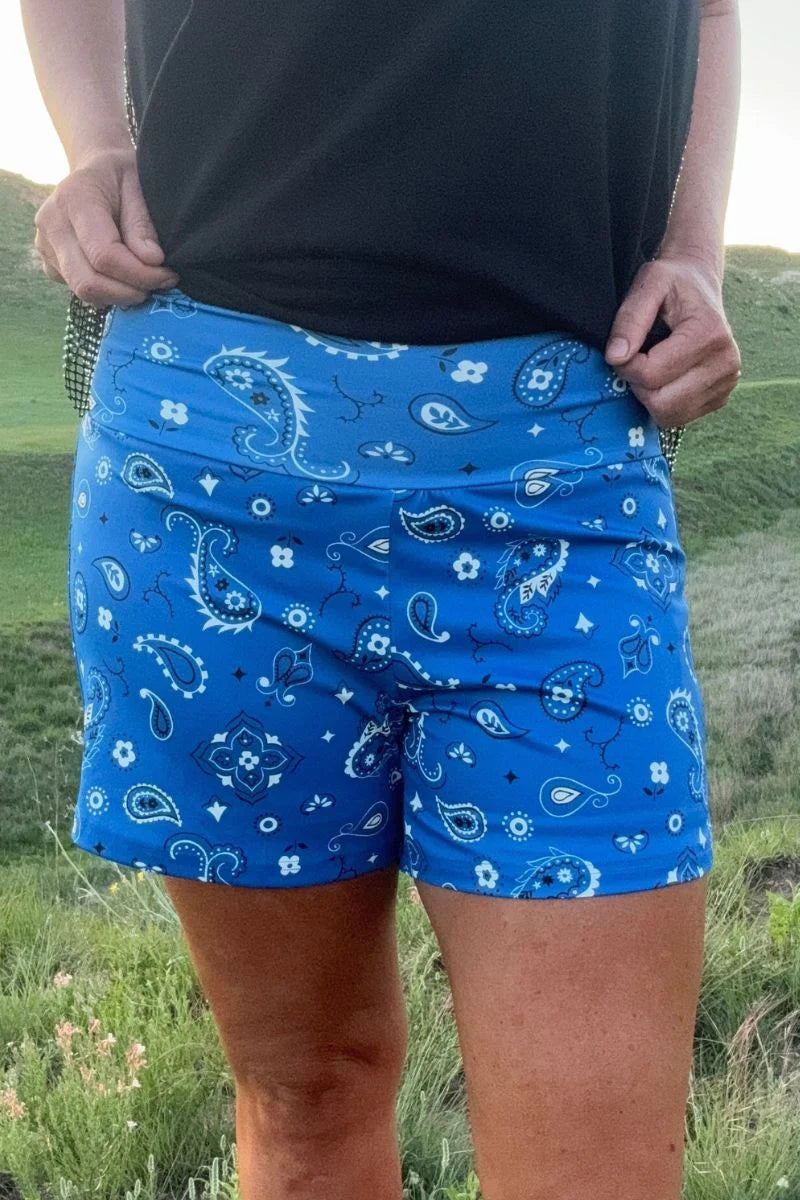 Bandana Babe Blue Shorts by Sterling Kreek - BFF Here