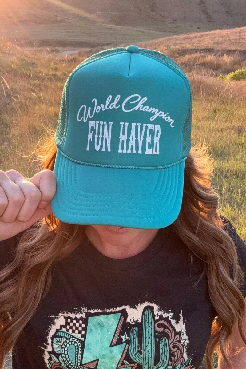 World Champion Fun Haver Cap / Turquoise by Sterling Kreek - BFF Here
