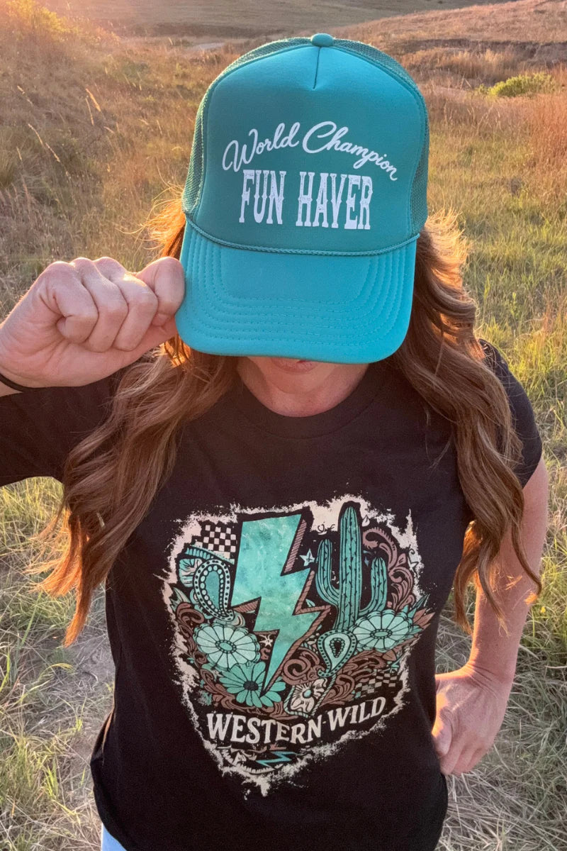 World Champion Fun Haver Cap / Turquoise by Sterling Kreek - BFF Here