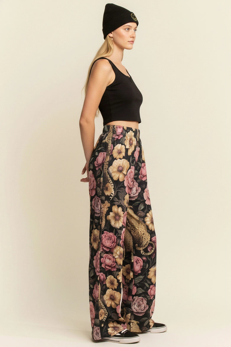 Floral Noir Cheetah Pants (ARRAY) by Jade by Jane (Ships 2-3 Weeks) - BFF Here