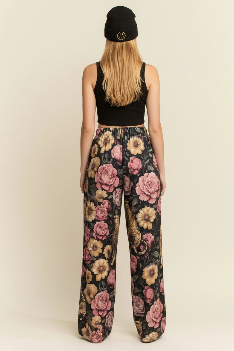 Floral Noir Cheetah Pants (ARRAY) by Jade by Jane (Ships 2-3 Weeks) - BFF Here