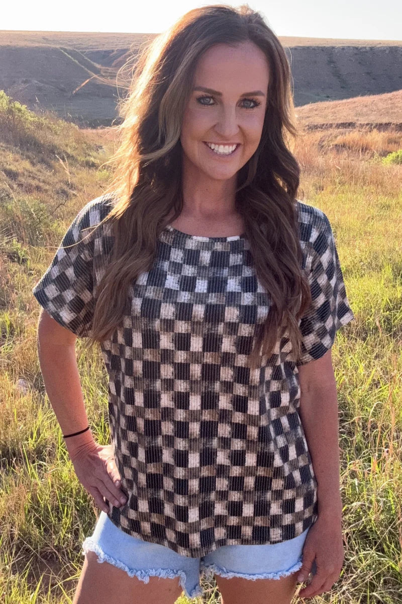 Dusty Check Top by Sterling Kreek - BFF Here