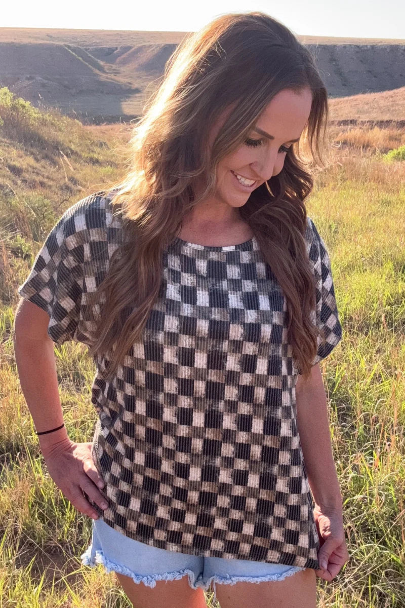 Dusty Check Top by Sterling Kreek - BFF Here
