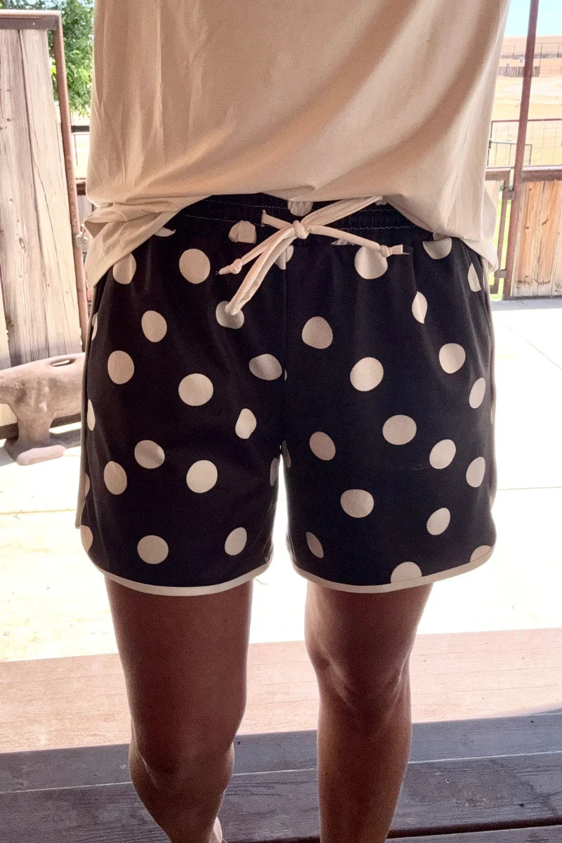 Polka Dot Posie Shorts - Long / Black by Sterling Kreek - BFF Here