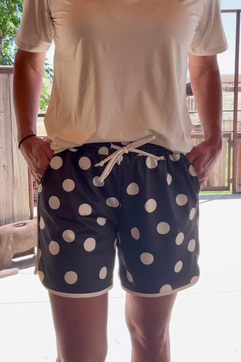 Polka Dot Posie Shorts - Long / Black by Sterling Kreek - BFF Here
