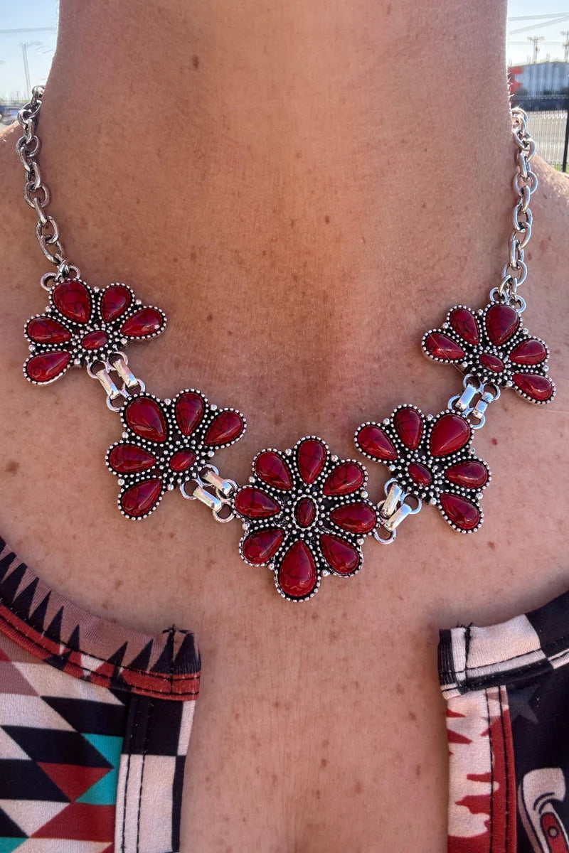 Ruby Flower Necklace by Sterling Kreek - BFF Here