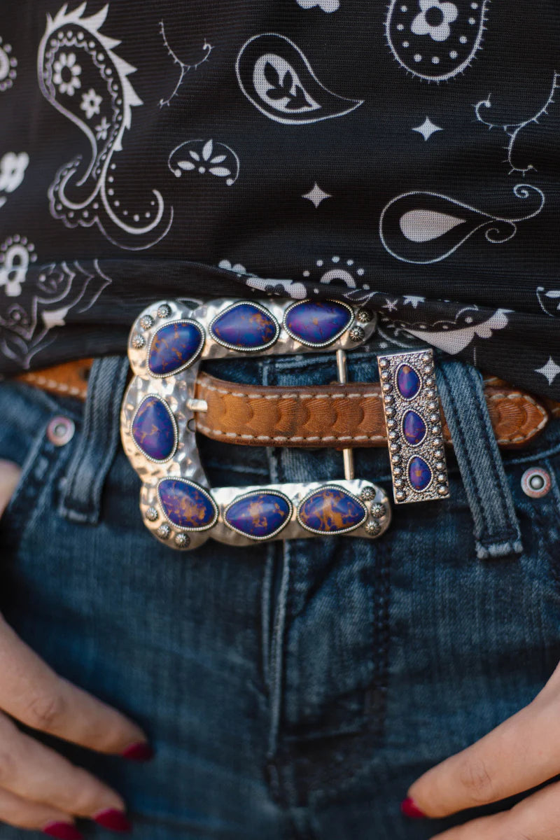 Buckle Up Belt Buckle by Sterling Kreek / Purple