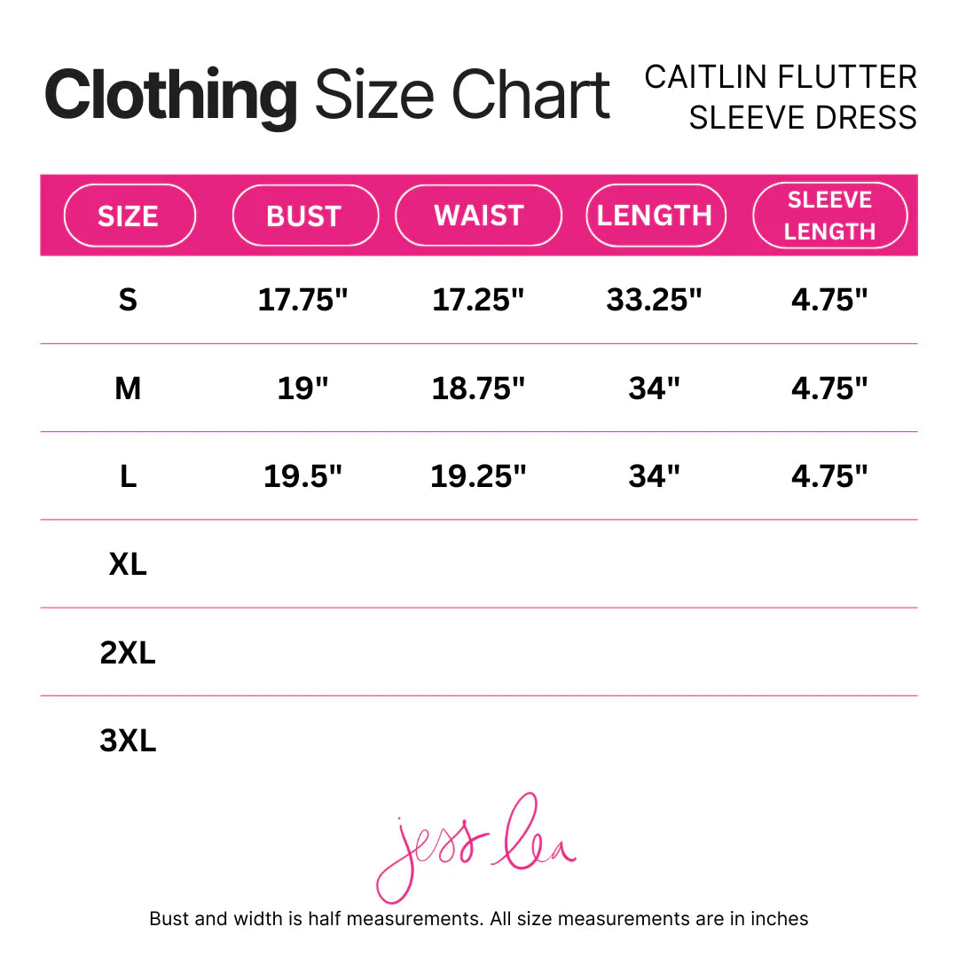 Caitlin Flutter Sleeve Dress by Jess Lea (Choice of Color) - BFF Here