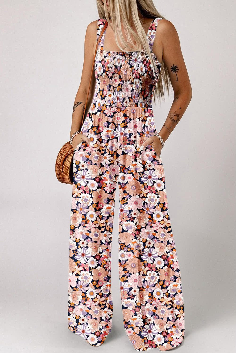 Groovy Garden Smocked Jumpsuit - BFF Here