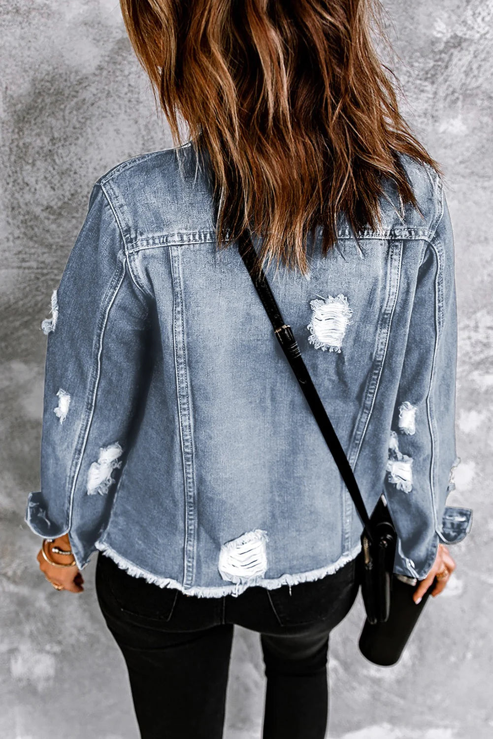 Rodeo Rebel Distressed Denim Jacket - BFF Here