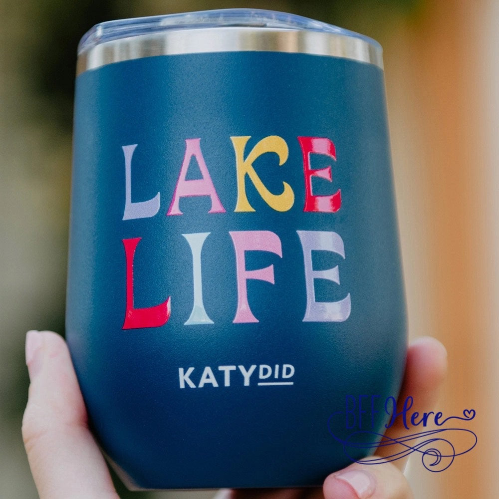 Lake Life Wine Tumbler with Lid - BFF Here