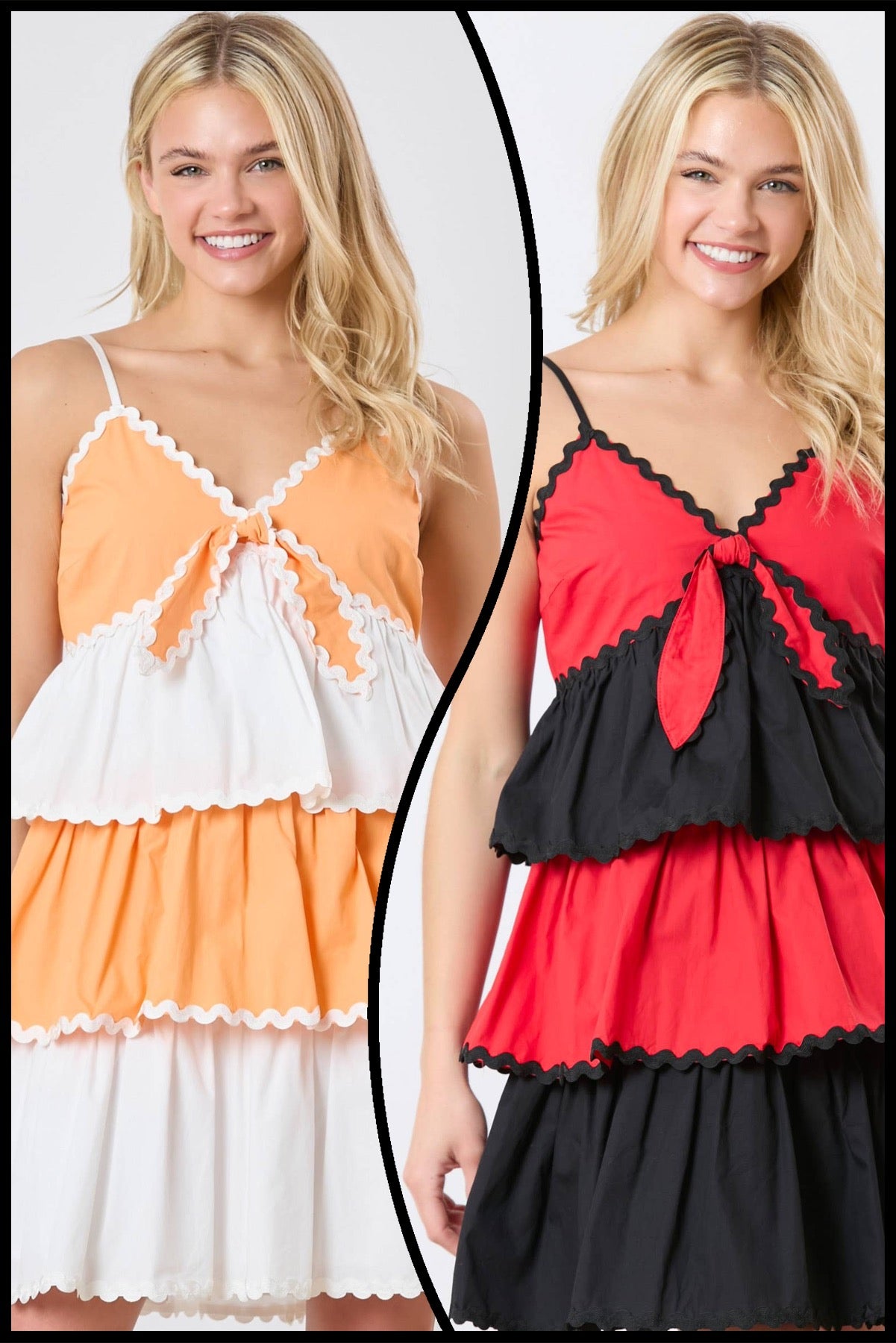 Sunshine Layers: Vibrant and Playful Tiered Dresses / Choice of Color - BFF Here