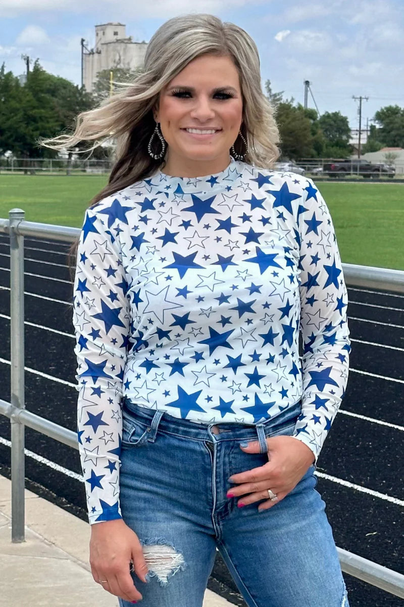 Go Team Go Blue Mesh Top by Sterling Kreek - BFF Here