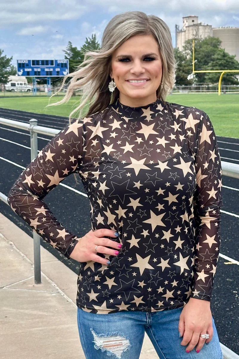 Go Team Go Black/Gold Mesh Top by Sterling Kreek - BFF Here