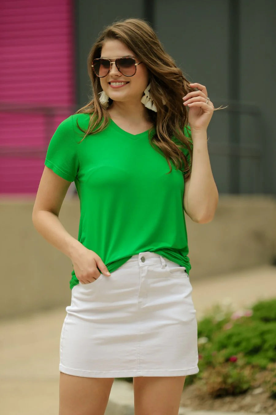 Jess Lea Basic Tee / Kelly Green - BFF Here