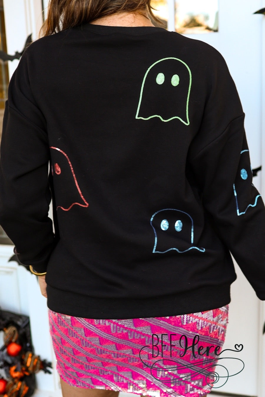 PREORDER: Sequin Ghost Sweatshirt by Jess Lea (Ships Beginning of September) - BFF Here