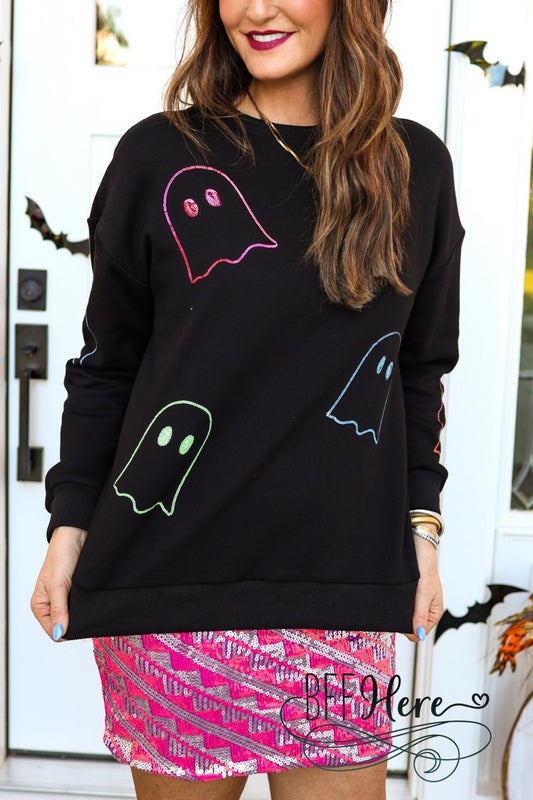 PREORDER: Sequin Ghost Sweatshirt by Jess Lea (Ships Beginning of September) - BFF Here