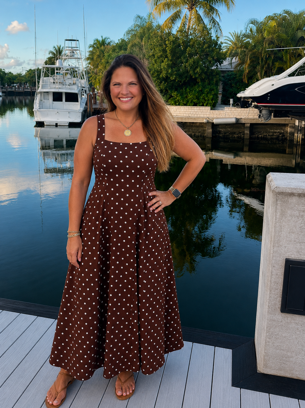 PREORDER: Espresso Polka Dot Dream Maxi Dress (ETA: July)