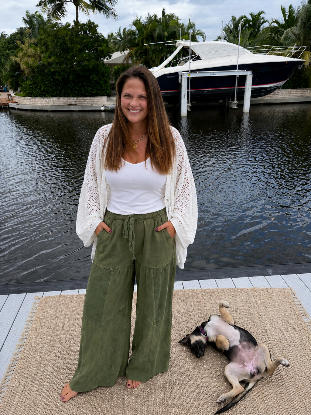 PREORDER: Everyday Ease Olive Wide Leg Pants (ETA: August)