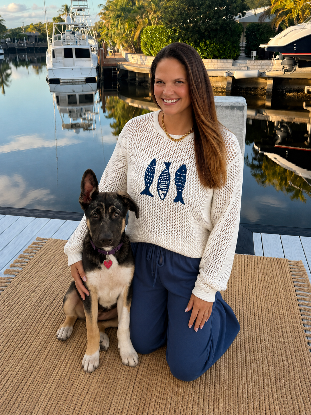 PREORDER: Coastal Catch Fish Knit Sweater (ETA: August)