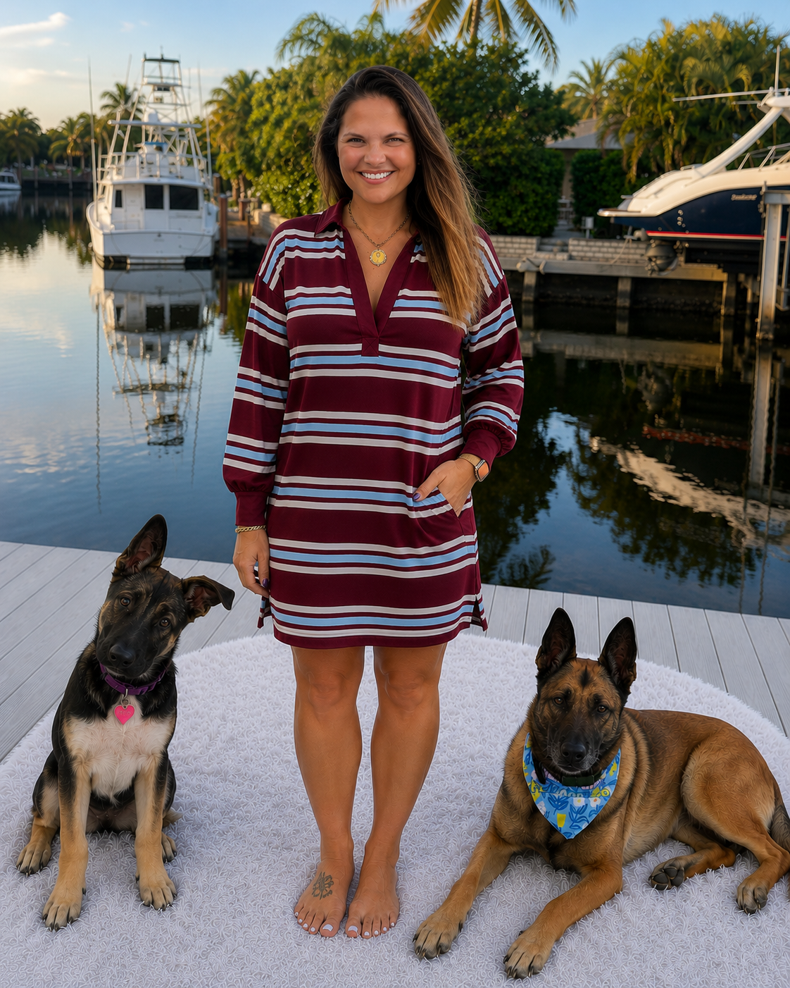 PREORDER: Wine Country Striped Shirt Dress (ETA: August)
