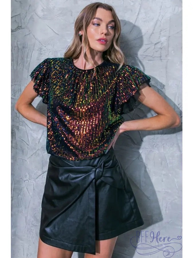 Starry Night Sparkle: Black Sequin Elegance - BFF Here