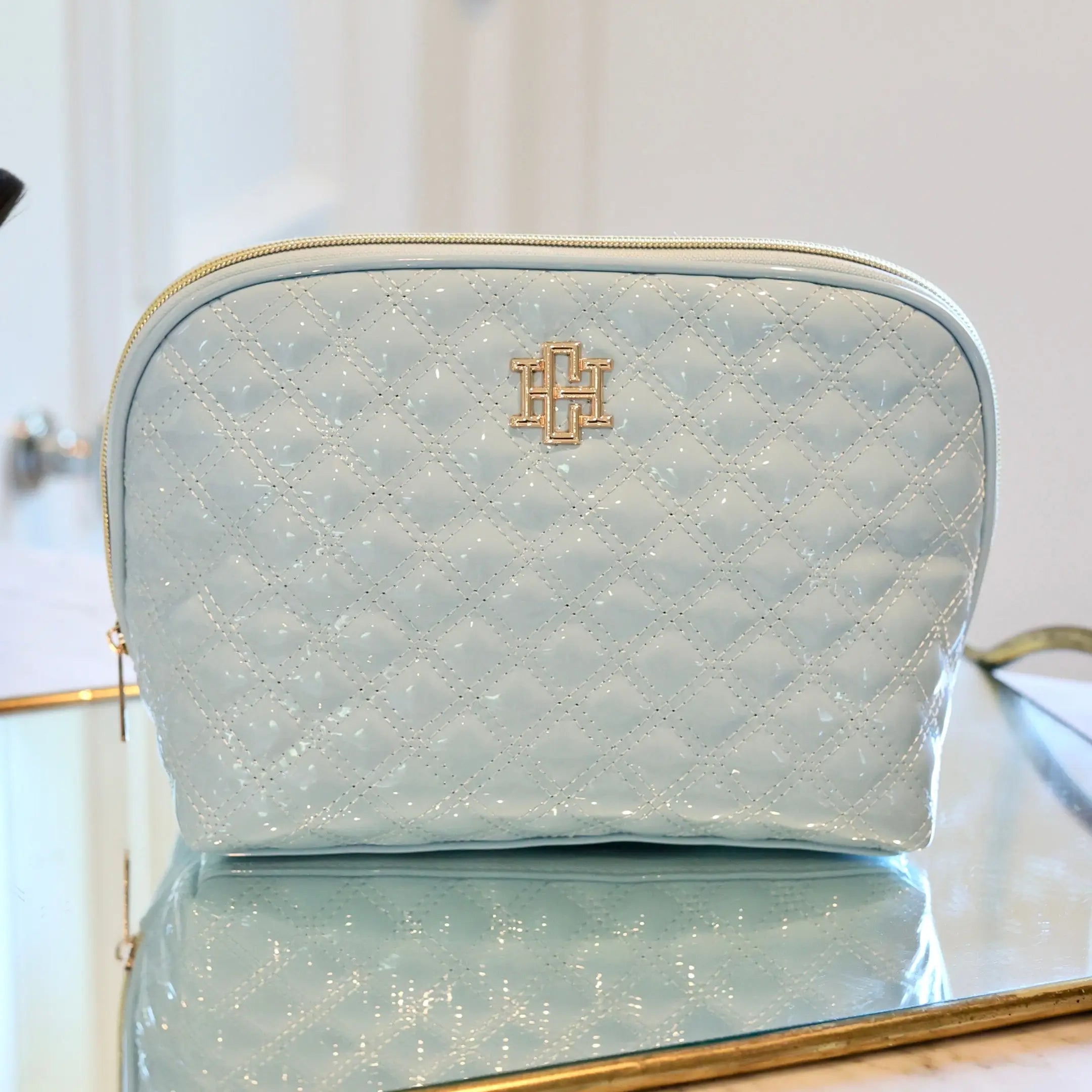 PREORDER: Capri Large Pouch Light Blue Patent by Caroline Hill (ETA: July)