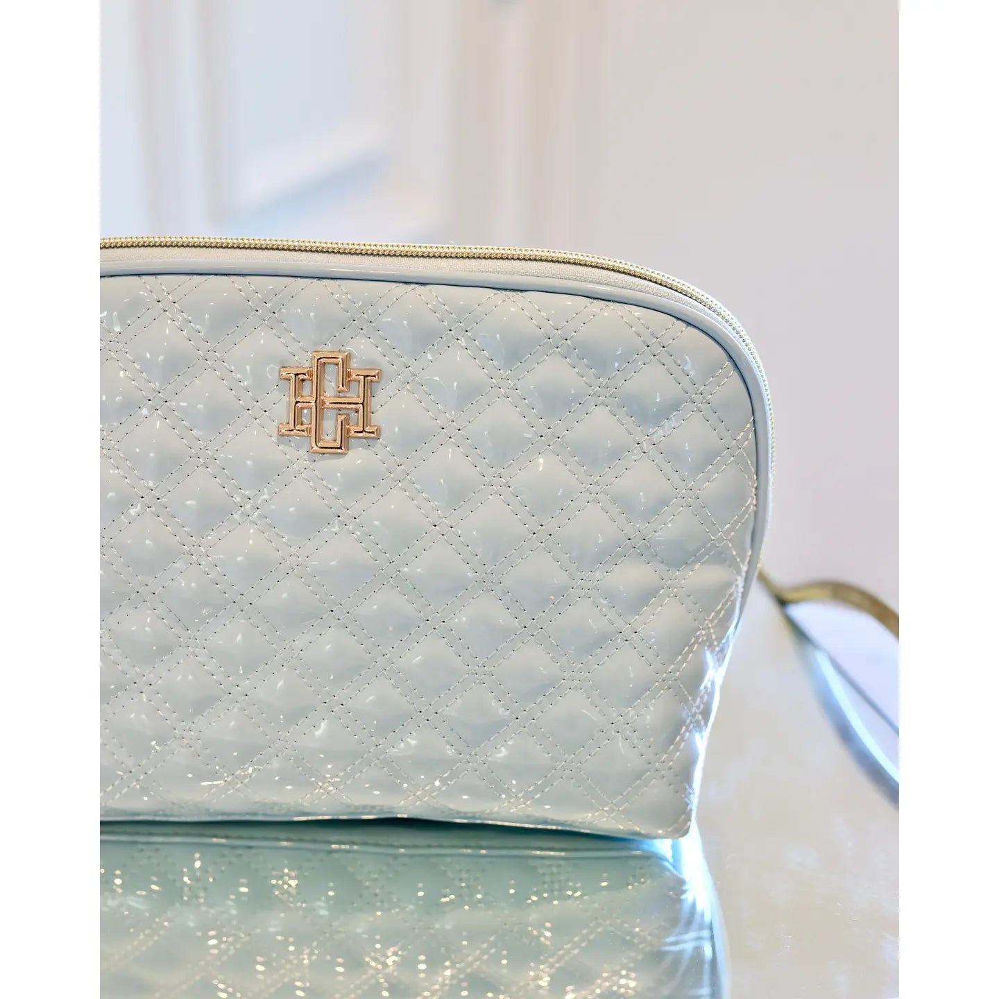 PREORDER: Capri Large Pouch Light Blue Patent by Caroline Hill (ETA: July)