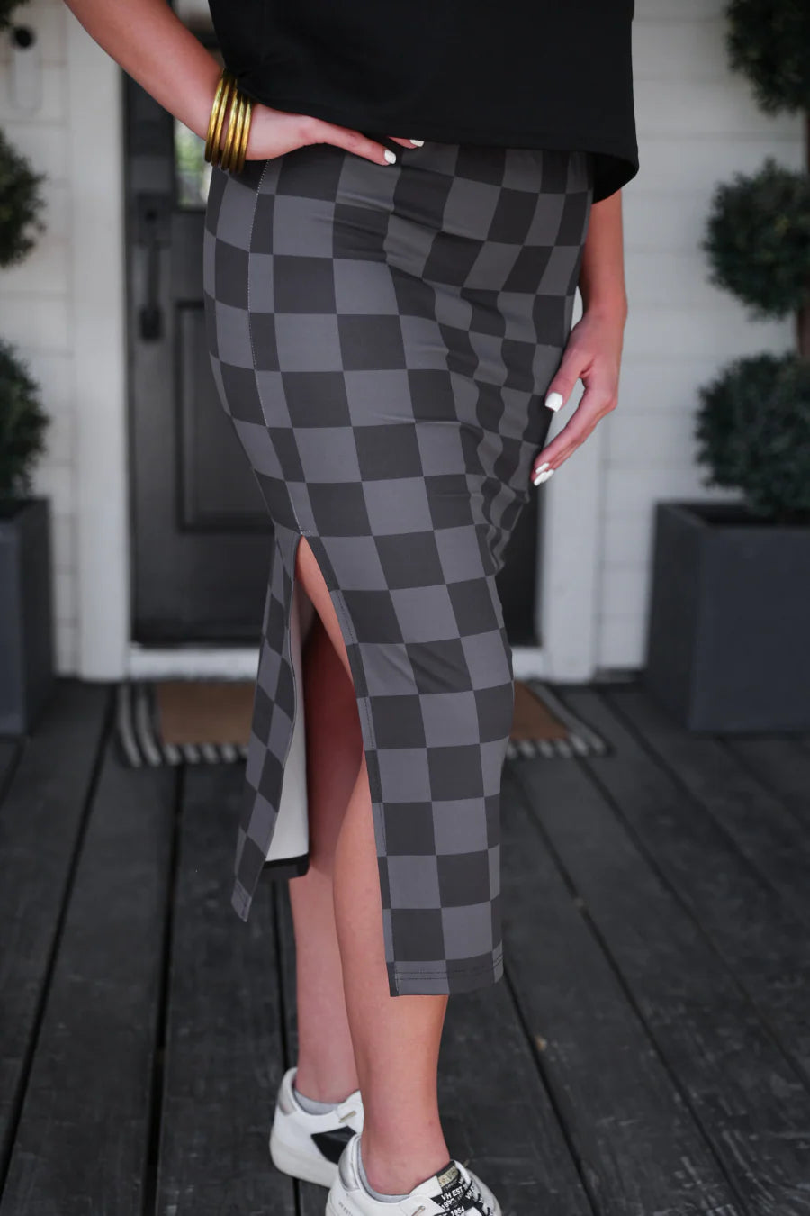 PREORDER: Midi Skirt / Check Back by Jess Lea (ETA: Beginning of September) - BFF Here