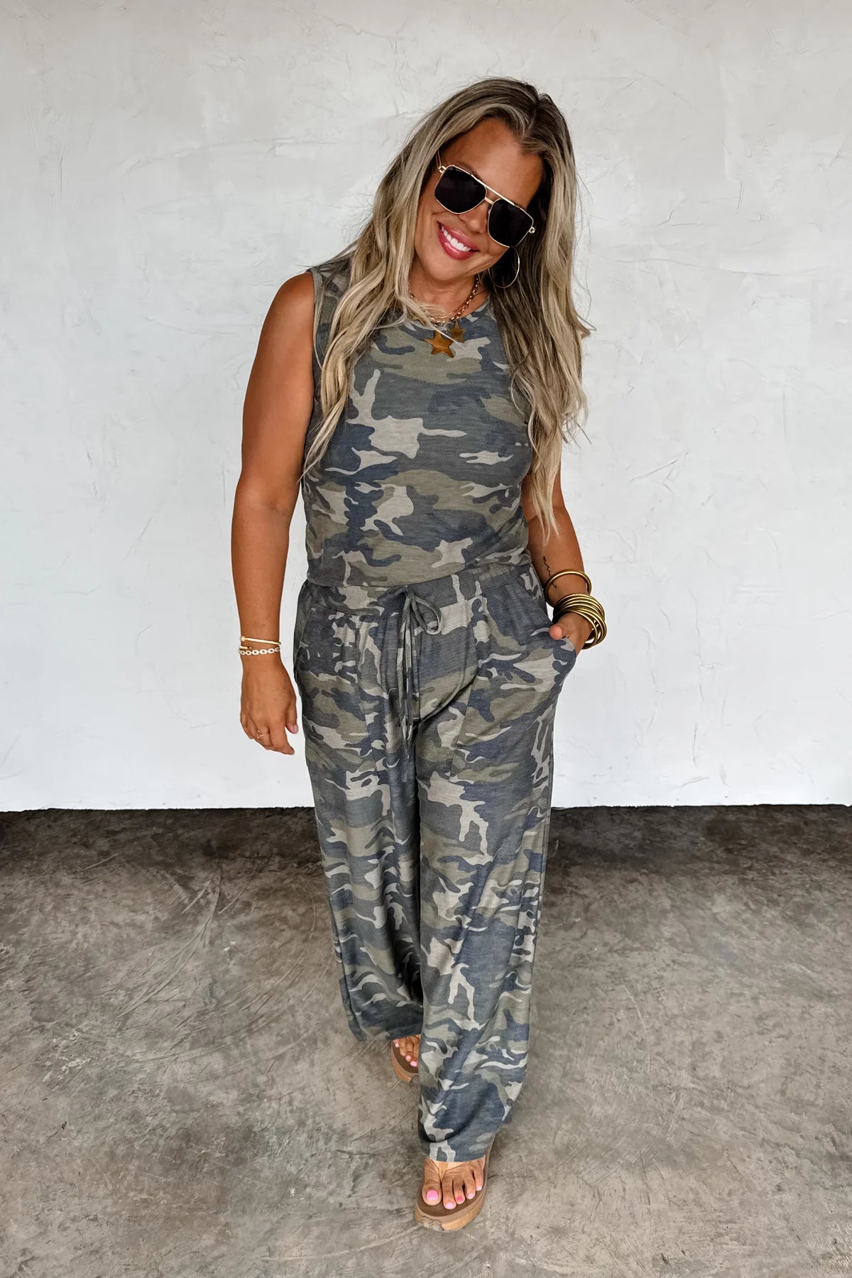 Haddie Wide Leg Camo Pants by Blakeley - BFF Here