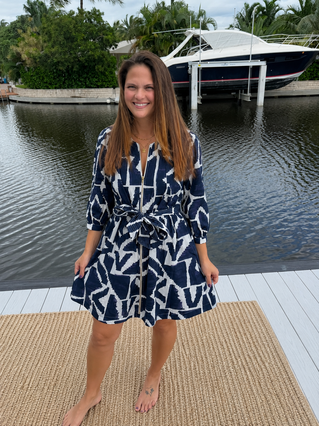 PREORDER: Coastal Mosaic Zip Dress (ETA: August)