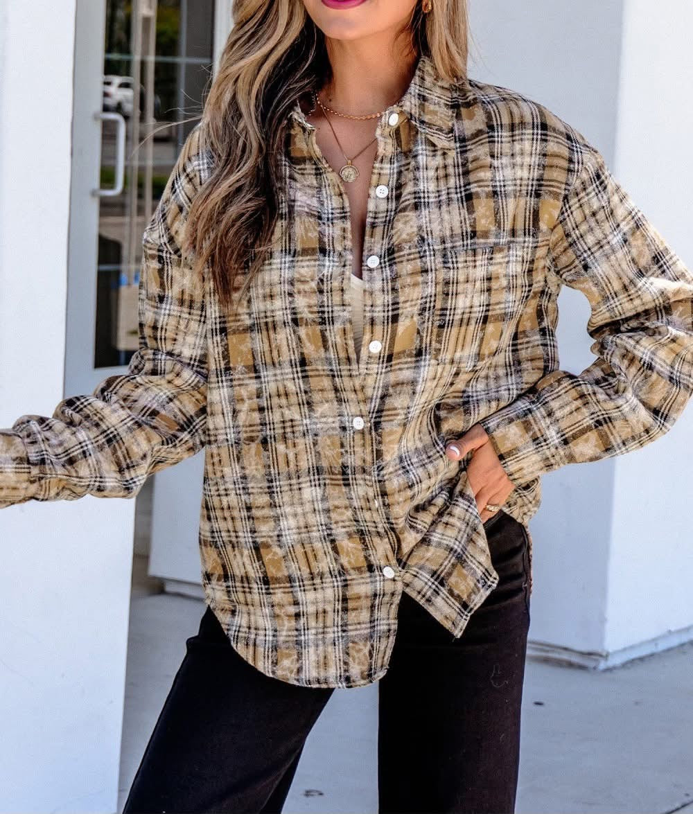 PREORDER: Rustic Charm Plaid Button-Up Top (ETA: August)